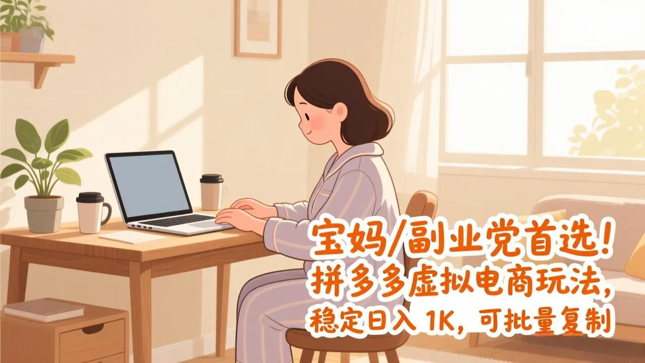 宝妈 / 副业党首选!拼多多虚拟电商玩法,稳定日入 1K,可批量复制-续财库