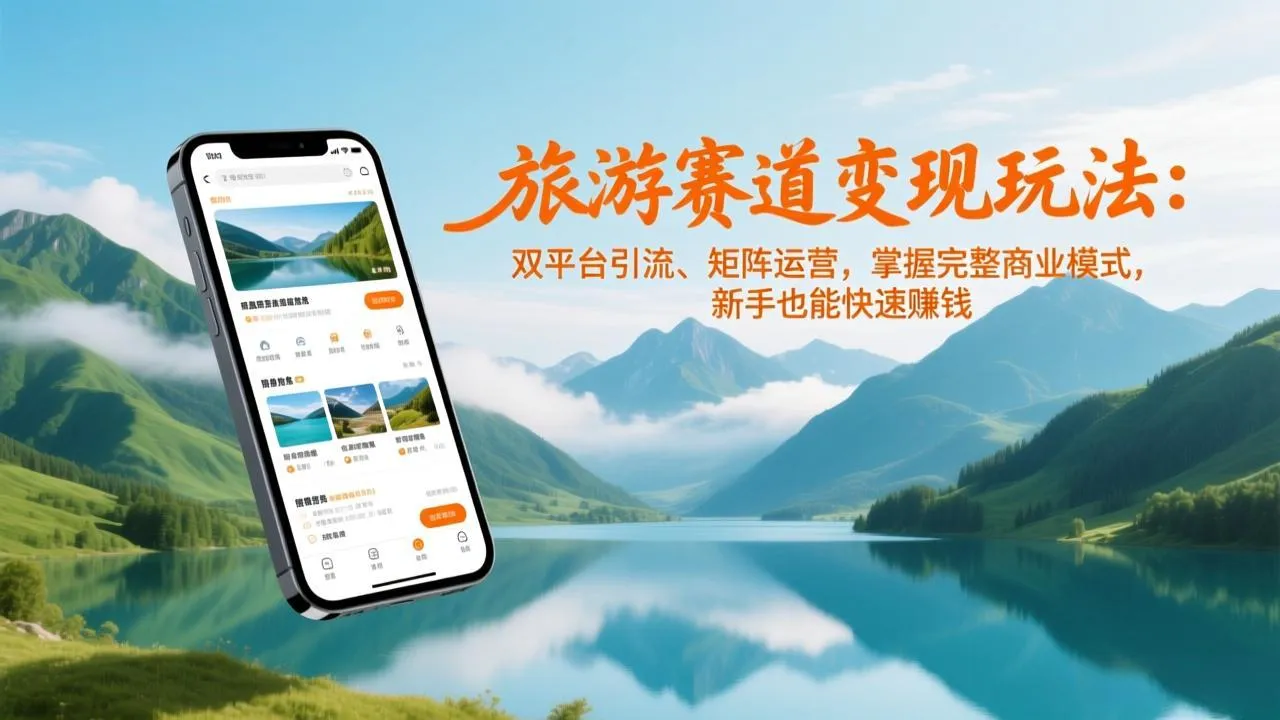 旅游赛道变现玩法:双平台引流、矩阵运营,掌握完整商业模式,新手也能快速赚钱-续财库