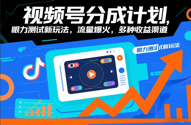 视频号分成计划,眼力测试新玩法,流量爆火,多种收益渠道-续财库