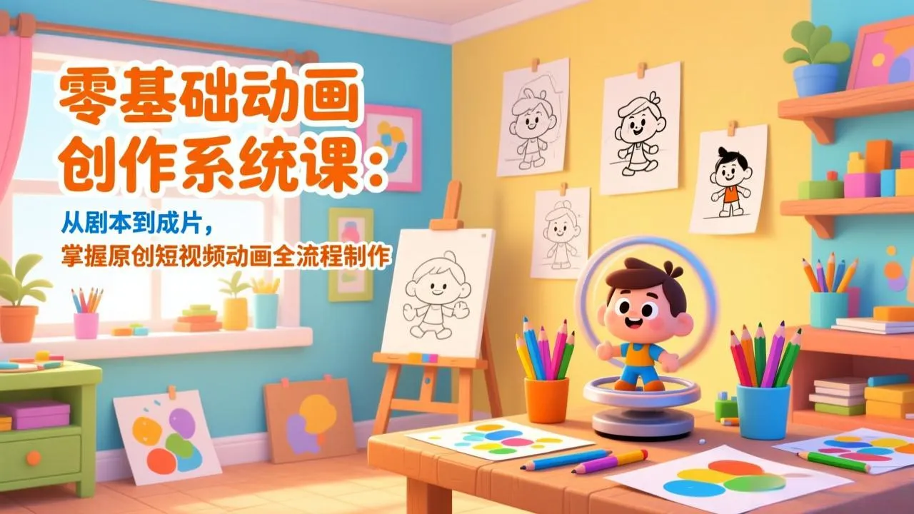 零基础动画创作系统课：从剧本到成片，掌握原创短视频动画全流程制作-续财库