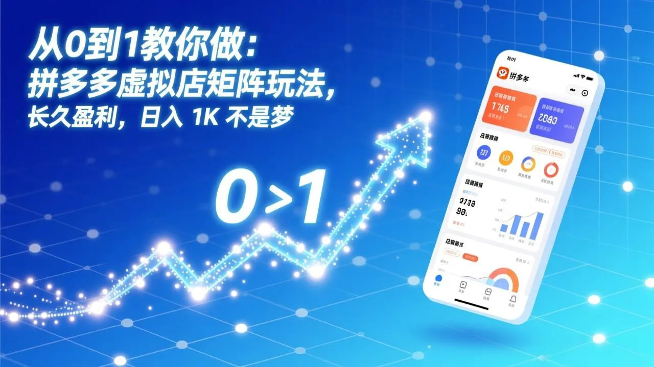 从0到1教你做：拼多多虚拟店矩阵玩法，长久盈利，日入 1K 不是梦-续财库
