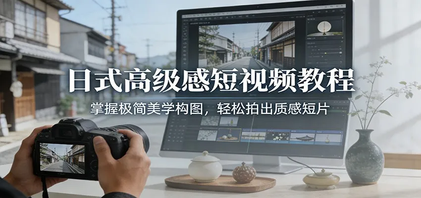 日式高级感短视频教程：掌握极简美学构图，轻松拍出质感短片-续财库