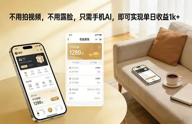 不用拍视频，不用露脸，只需手机AI，即可实现单日收益1k+【揭秘】-续财库