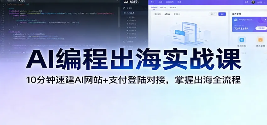 AI编程出海实战课：10分钟速建AI网站+支付登陆对接，掌握出海全流程-续财库