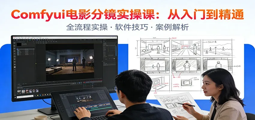 ComfyUI电影分镜实操课：分镜一致性，全流程AI视频制作，零基础也能做专业分镜-续财库