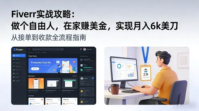 Fiverr实战攻略,做个自由人,在家賺美金,实现月入6k美刀-续财库