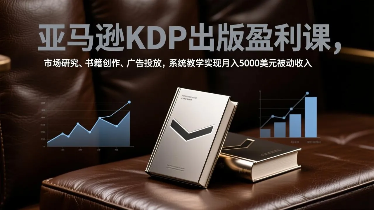 亚马逊KDP出版盈利课，市场研究、书籍创作、广告投放，系统教学实现月入5000美元被动收入-续财库