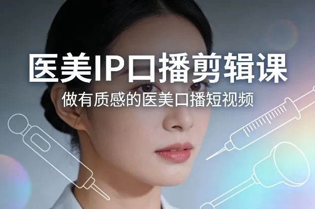 医美IP口播剪辑课,做有质感的医美口播短视频-续财库