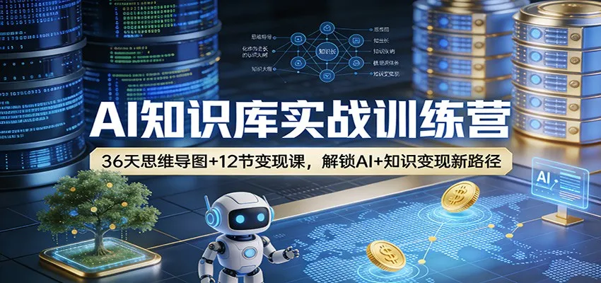 AI知识库实战训练营:36天思维导图+12节变现课,解锁AI+知识变现新路径-续财库
