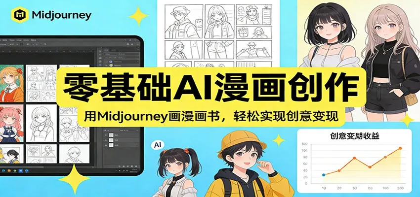 零基础AI漫画创作:用Midjourney画漫画书,轻松实现创意变现-续财库