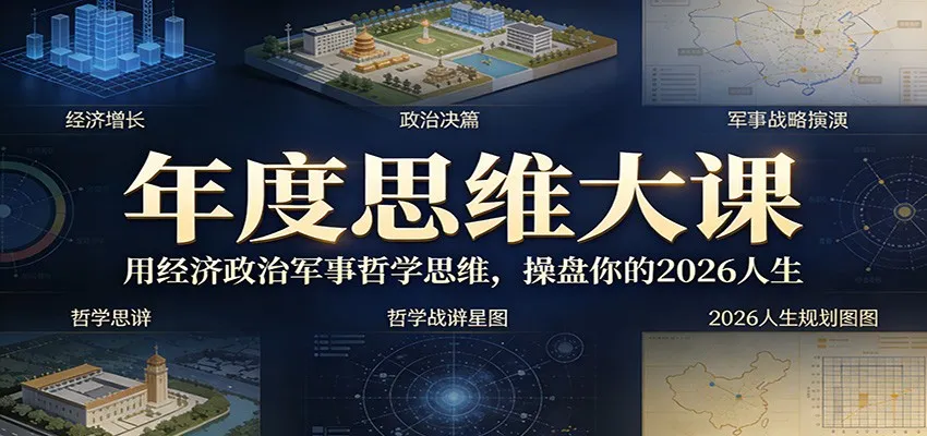 年度思维大课，用经济政治军事哲学思维，操盘你的2026人生-续财库