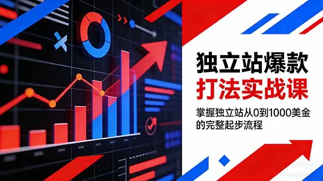 独立站爆款打法实战课,掌握独立站从0到1000美金的完整起步流程-续财库