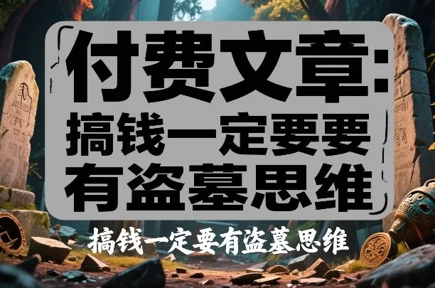 付费文章：搞钱一定要有盗墓思维-续财库