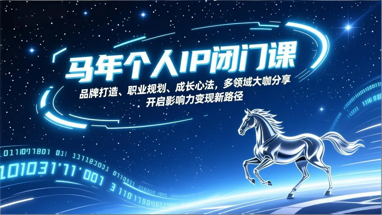 马年个人IP闭门课，品牌打造、职业规划、成长心法，多领域大咖分享，开启影响力变现新路径-续财库