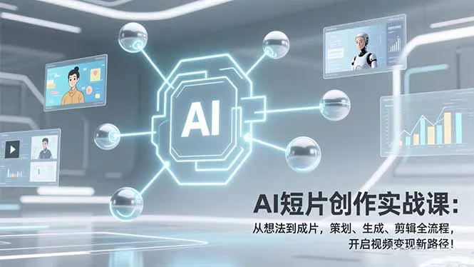 AI短片创作实战课：从想法到成片，策划、生成、剪辑全流程，开启视频变现新路径！-续财库