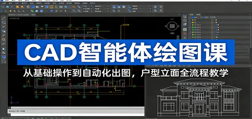 CAD智能体绘图课：从基础操作到自动化出图，户型立面全流程教学-续财库
