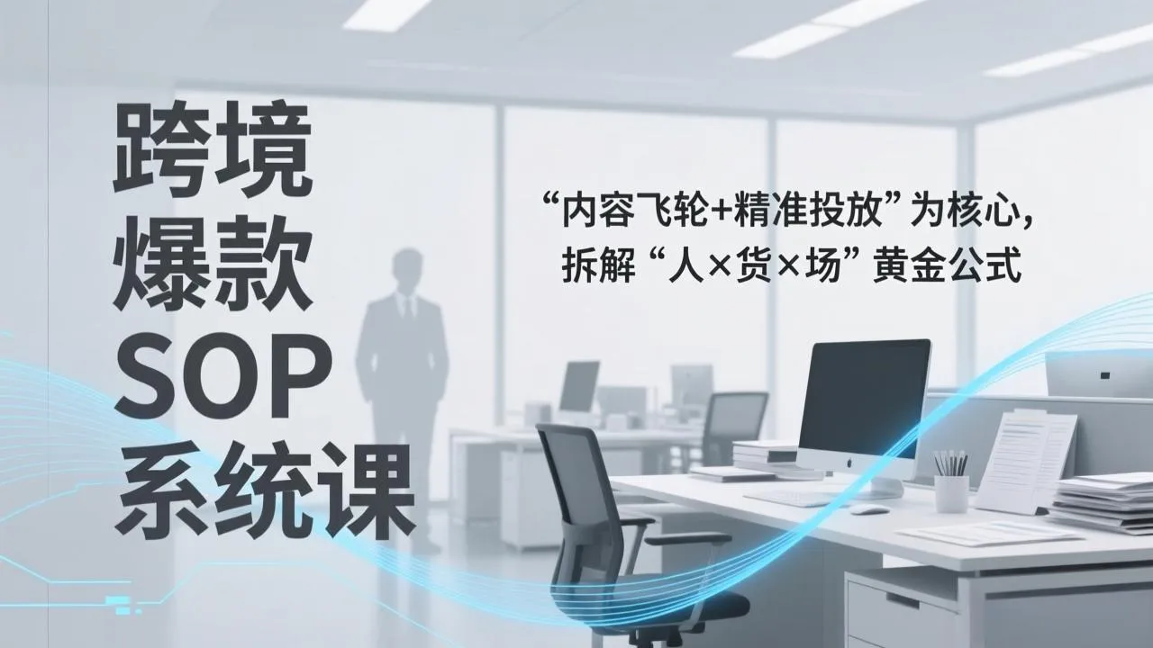 跨境爆款SOP系统课，“内容飞轮+精准投放”为核心，拆解“人×货×场”黄金公式-续财库