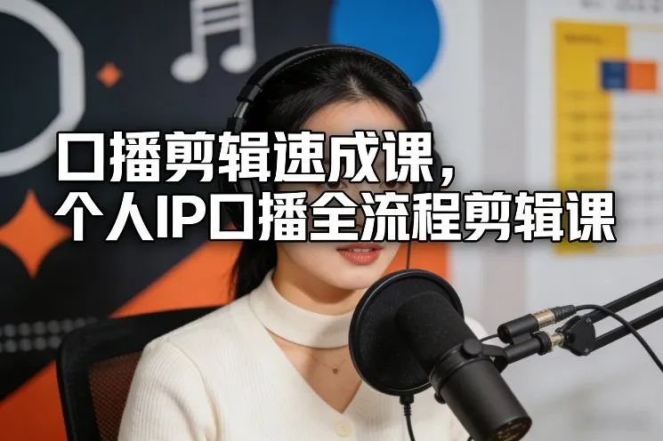 口播剪辑速成课，个人IP口播全流程剪辑课-续财库
