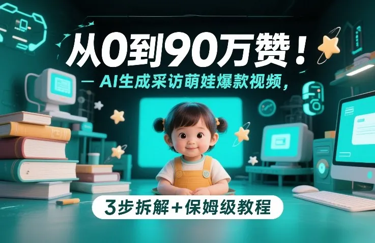 从0到90万赞：AI生成采访萌娃爆款视频，3步拆解+保姆级教程-续财库