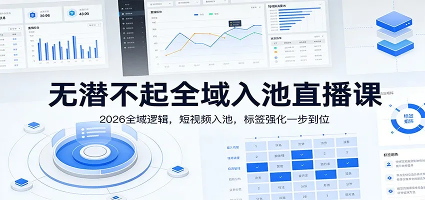 无潜不起全域入池直播课:2026全域逻辑,短视频入池,标签强化一步到位-续财库