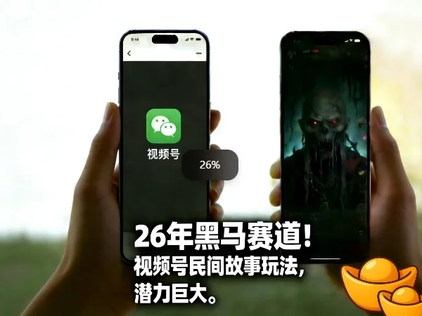 26年黑马赛道，视频号民间故事类玩法，潜力巨大，每日收益超5张-续财库