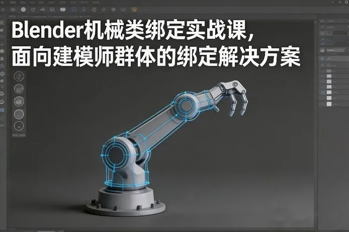Blender机械类绑定实战课，面向建模师群体的绑定解决方案-续财库