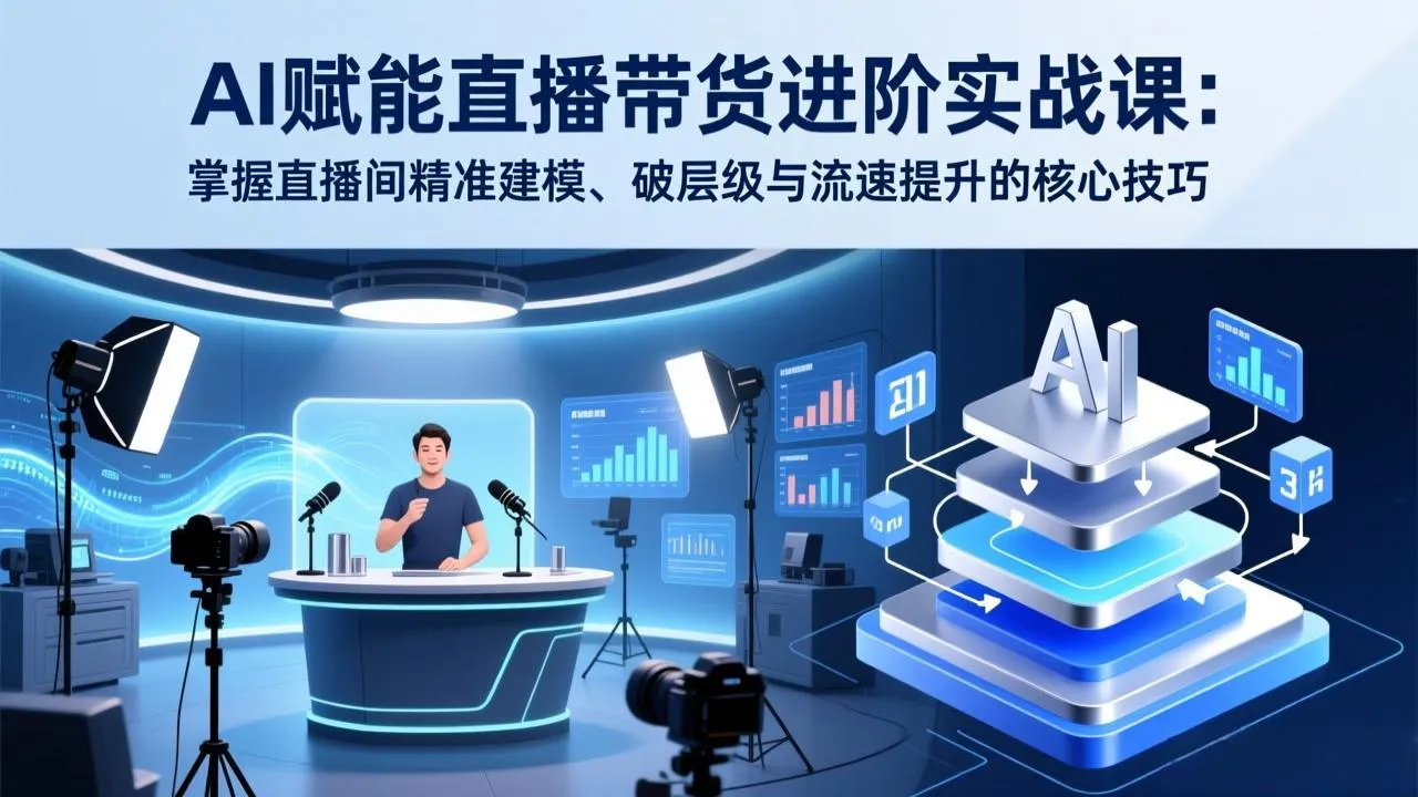 AI赋能直播带货进阶实战课:掌握直播间精准建模、破层级与流速提升的核心技巧-续财库