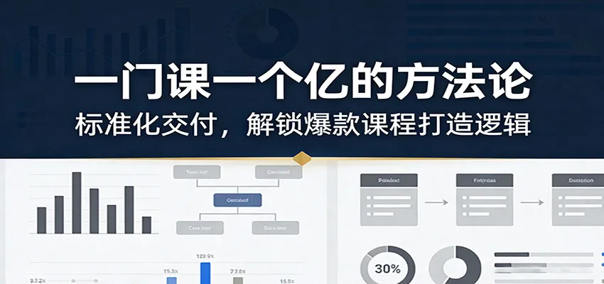 一门课一个亿的方法论：标准化交付，解锁爆款课程打造逻辑-续财库