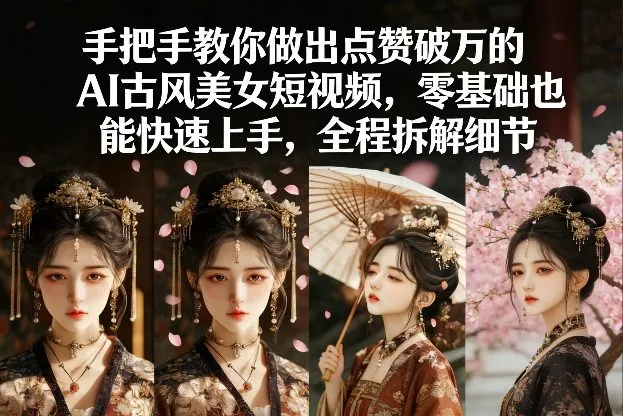 手把手教你做出点赞破万的AI古风美女短视频,零基础也能快速上手,全程拆解细节-续财库