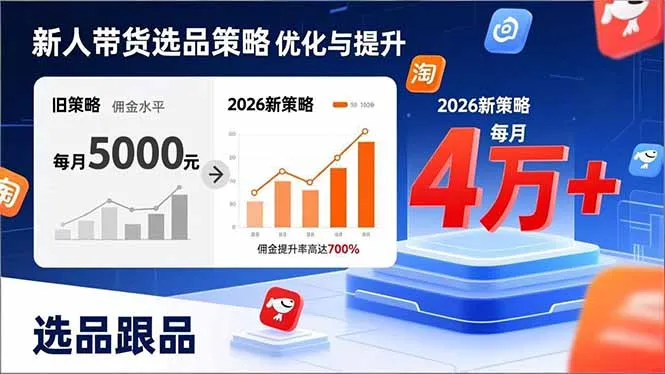 新人带货别瞎选品!这套2026全新选品跟品策略,让我的佣金从0做到每月4万+-续财库