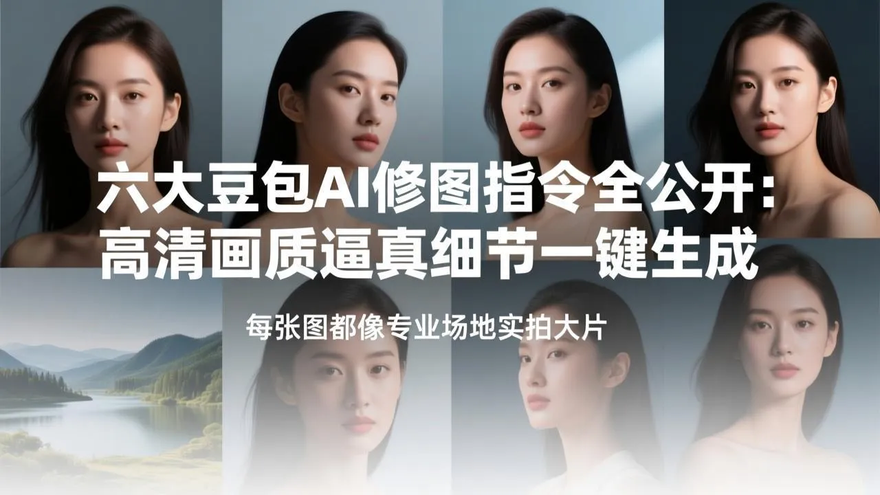 六大豆包AI修图指令全公开：高清画质逼真细节一键生成，每张图都像专业场地实拍大片-续财库