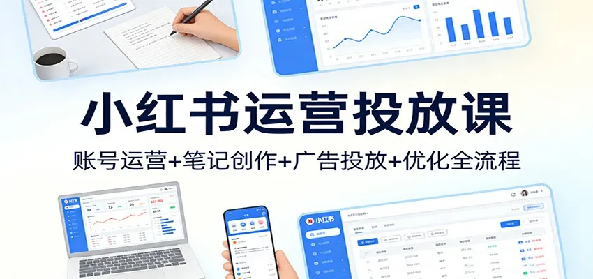 小红书运营投放课:账号运营+笔记创作+广告投放+优化全流程-续财库