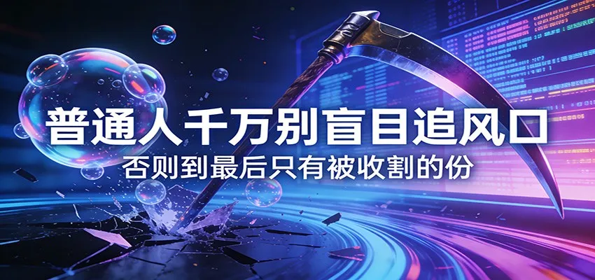 付费文章《通人千万别盲目追风口》否则到最后只有被收割的份-续财库