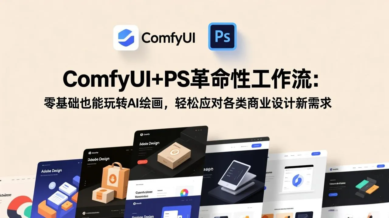 ComfyUI+PS革命性工作流：零基础也能玩转AI绘画，轻松应对各类商业设计新需求-续财库