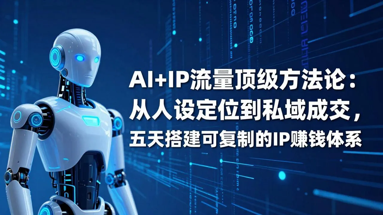 AI+IP顶级方法论：从人设定位到私域成交，五天搭建可复制的IP赚钱体系-续财库