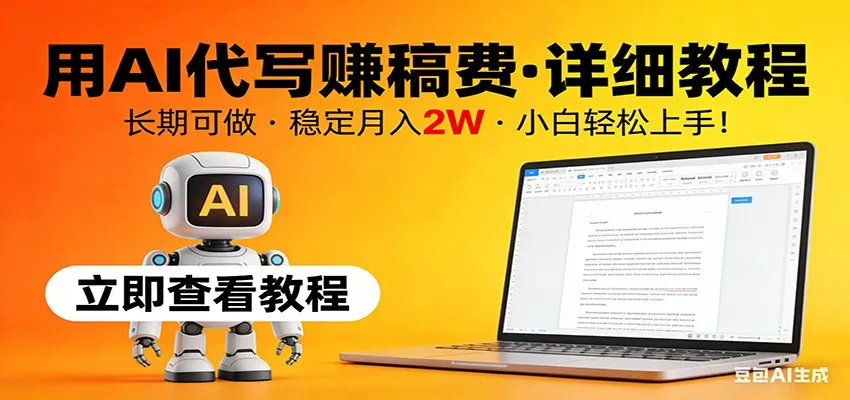 用AI代写赚稿费，详细教程，长期可做，稳定月入2W，小白轻松上手！-续财库