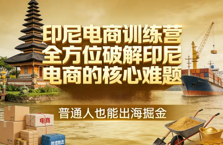 印尼电商训练营，全方位破解印尼电商的核心难题，普通人也能出海掘金-续财库