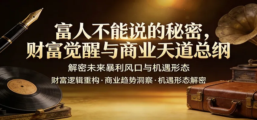 富人不能说的秘密，财富觉醒与商业天道总纲，解密未来暴利风口与机遇形态-续财库