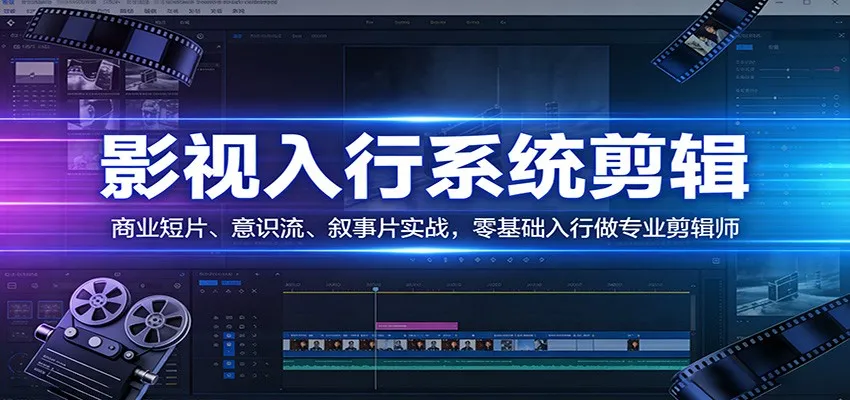 影视系统剪辑,商业短片、意识流、叙事片实战,零基础入行做专业剪辑师-续财库