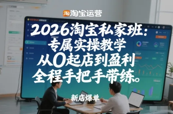 2026淘宝私家班:专属实操教学,从0起店到盈利,全程手把手带练(更新26年3月)-续财库
