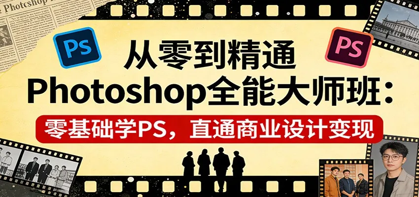 从零到精通Photoshop全能大师班：零基础学PS，直通商业设计变现-续财库