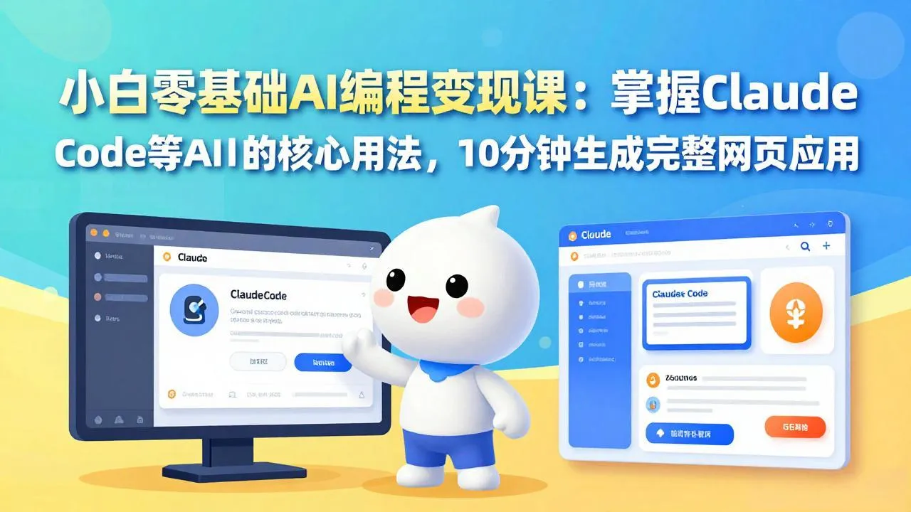 小白零基础AI编程变现课:掌握Claude Code等AI工具的核心用法,10分钟生成完整网页应用-续财库