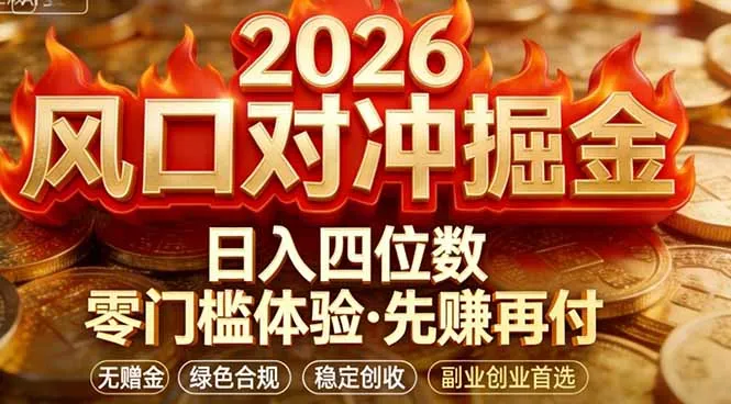 2026美金对冲套利,无赠金对冲策略保驾护航,低门槛易上手实操。单人单日收益2000+-续财库