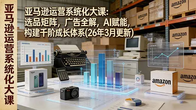 亚马逊运营系统化大课：选品矩阵，广告全解，AI赋能，构建千阶成长体系(26年3月更新-续财库