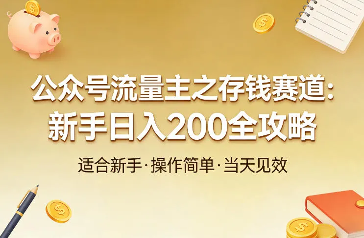 公众号流量主之存钱赛道，贴合当下需求，适合新手，一天收益2张-续财库