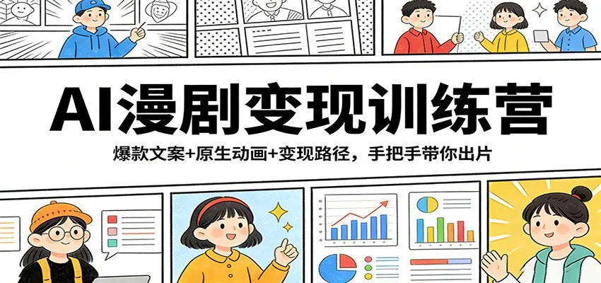 AI漫剧变现训练营：爆款文案+原生动画+变现路径，手把手带你出片-续财库