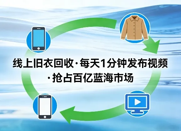 线上旧衣回收项目，我们给你提供视频，每天花一分钟发布视频，抢占百亿蓝海市场【揭秘】-续财库