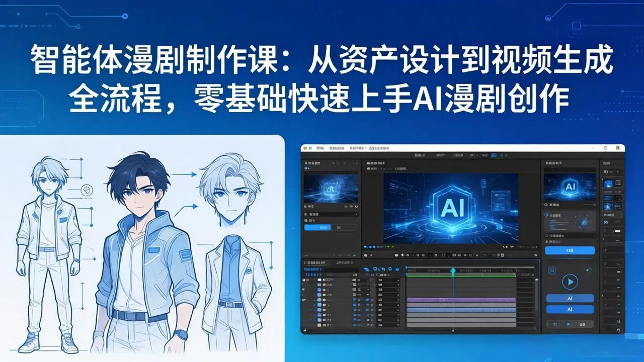 智能体漫剧制作课:从资产设计到视频生成全流程,零基础快速上手AI漫剧创作-续财库