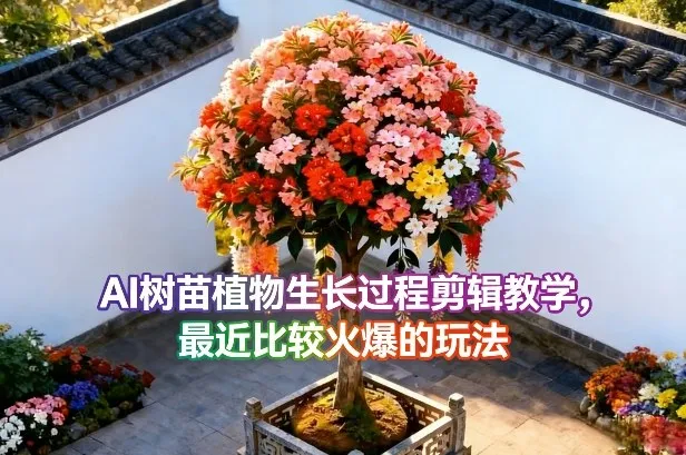 AI树苗植物生长过程剪辑教学,最近比较火爆的玩法-续财库