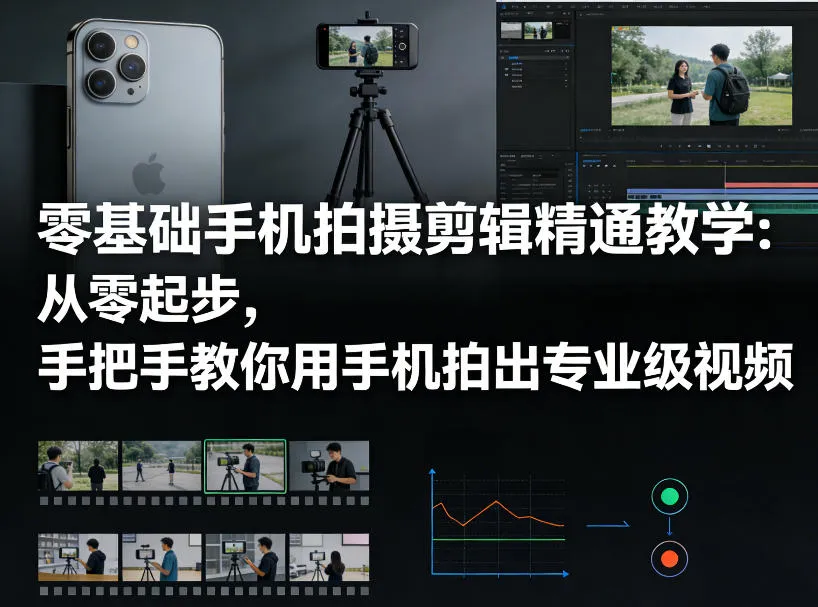 零基础手机拍摄剪辑精通教学：从零起步，手把手教你用手机拍出专业级视频-续财库